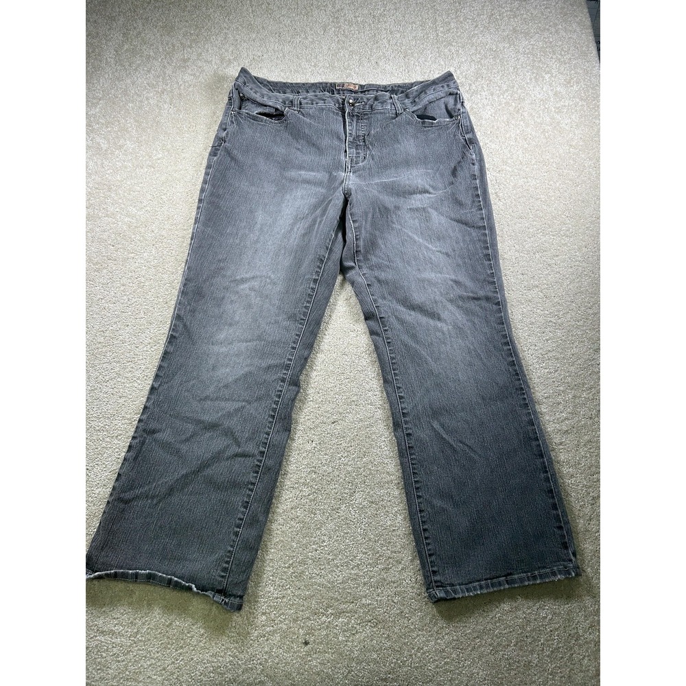 Faded Glory Jeans Womens 20W Gray Stretch Denim Mid Rise Straight Leg Plus‎ Size
